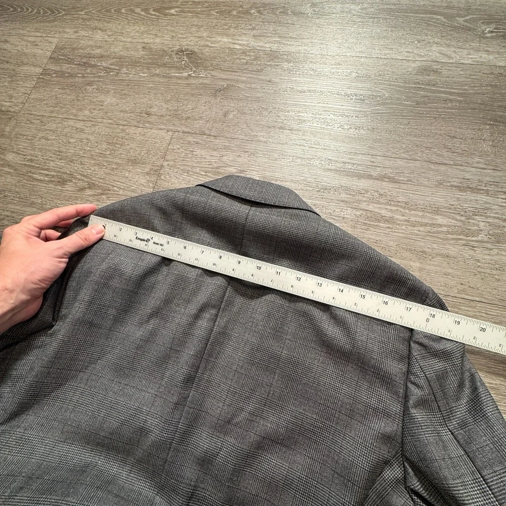 Z Zegna Blazer Mens 40R Gray 100% Wool Glen Plaid Sport Coat Drop‎ 7 Two Button